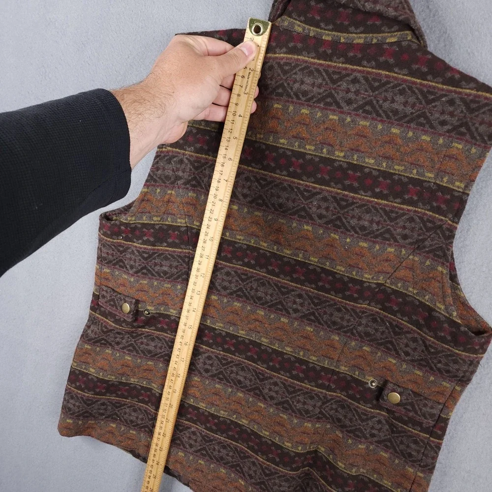 Orvis Vest Womens M 10/12 Brown Southwestern Wool Blend Full Zip Aztec Outdoor - Picture 8 of 9
